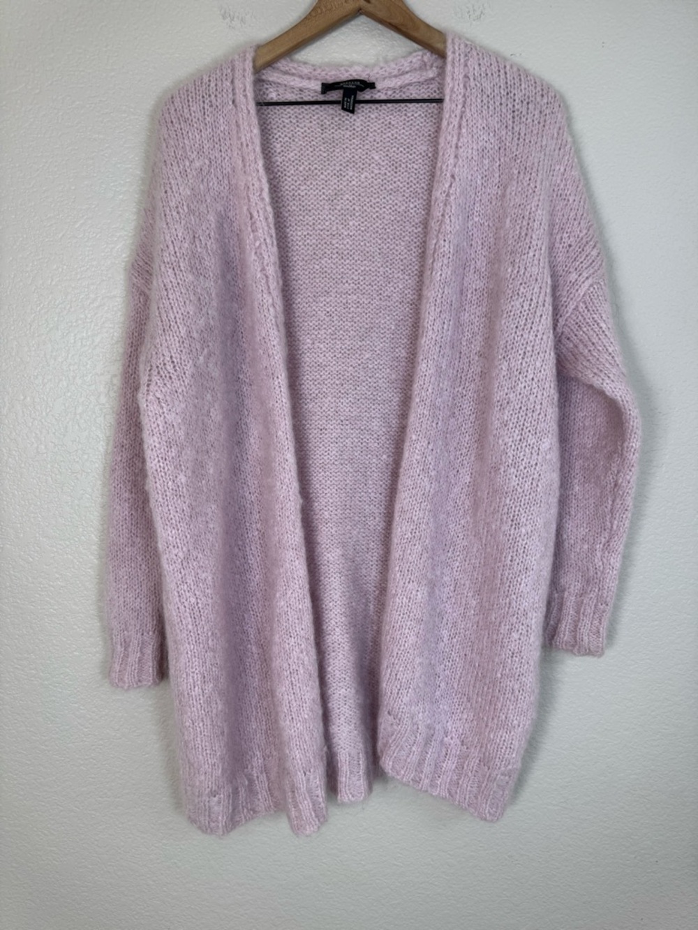 Weekend Max Mara Blush Mauve Mohair Knitted Open Cardigan Sweater Small $395